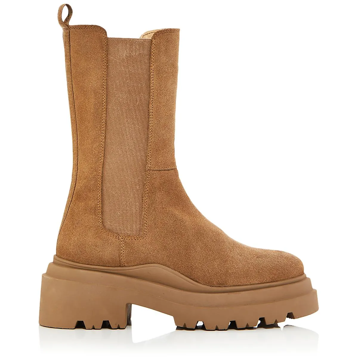 JESSY Womens Leather Pull On Mid-Calf Boots