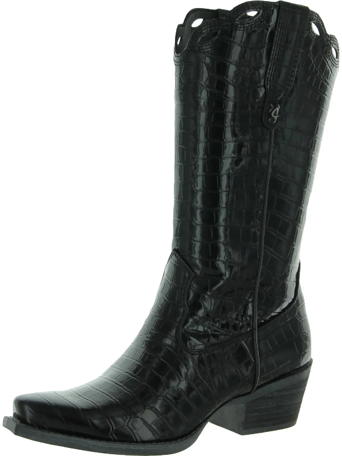 Jill Womens Patent Embossed Cowboy, Western Boots