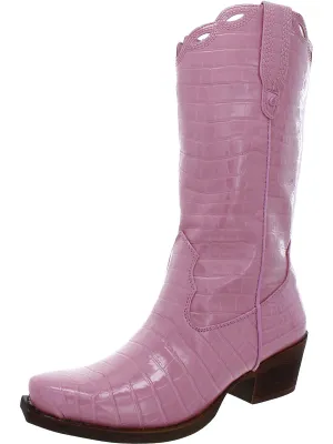 Jill Womens Patent Embossed Cowboy, Western Boots