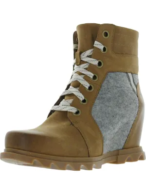 Joan of Arctic Wedge III Lexie Womens Nubuck Round Toe Combat & Lace-up Boots