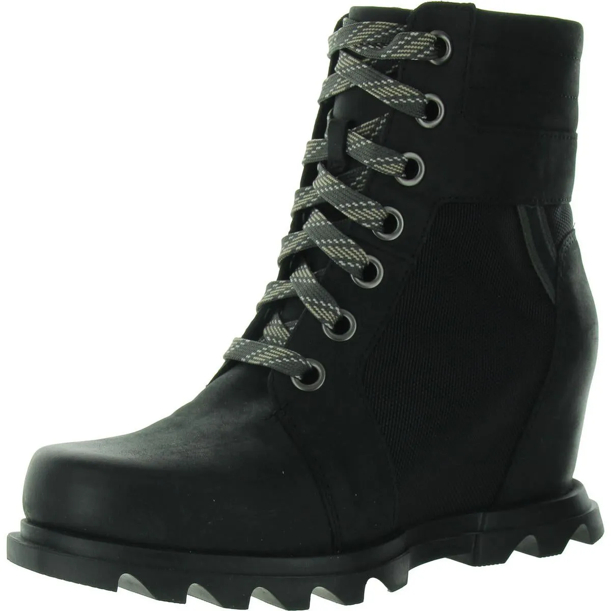 Joan of Arctic Wedge III Lexie Womens Nubuck Round Toe Combat & Lace-up Boots