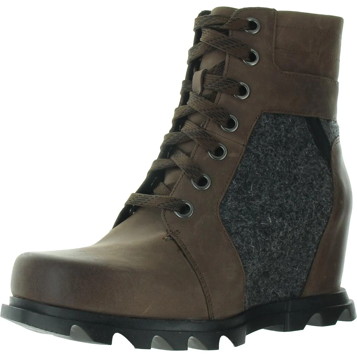 Joan of Arctic Wedge III Lexie Womens Nubuck Round Toe Combat & Lace-up Boots