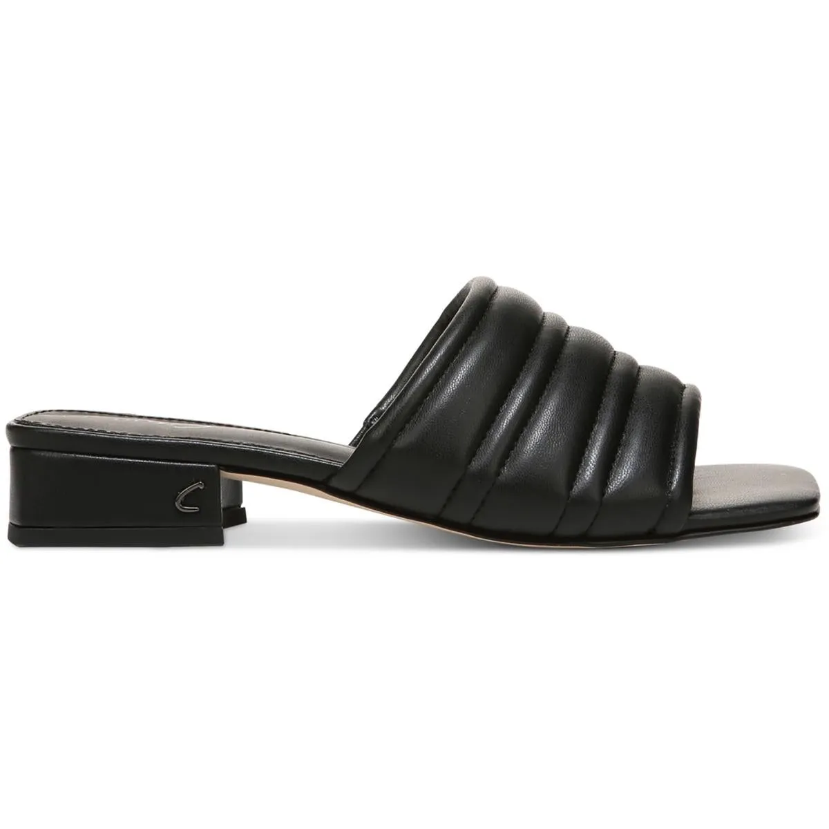 Joana Womens Faux Leather Square Toe Heels