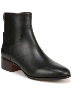 Joanne Womens Leather Western Ankle Boots