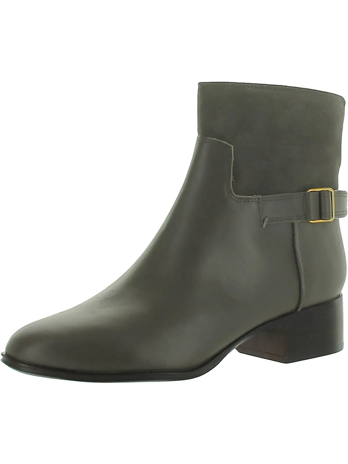 Joanne Womens Leather Western Ankle Boots