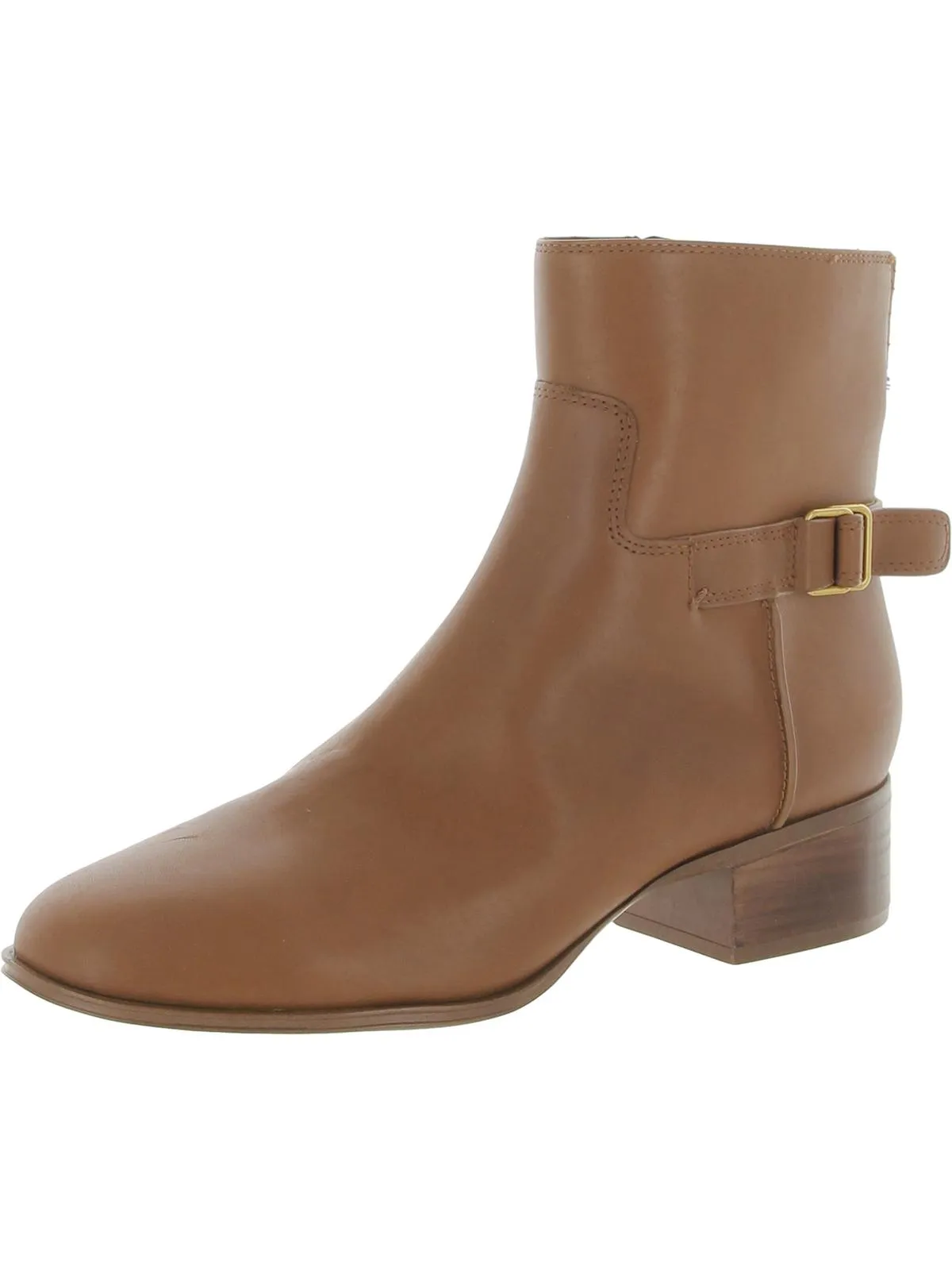 Joanne Womens Leather Western Ankle Boots