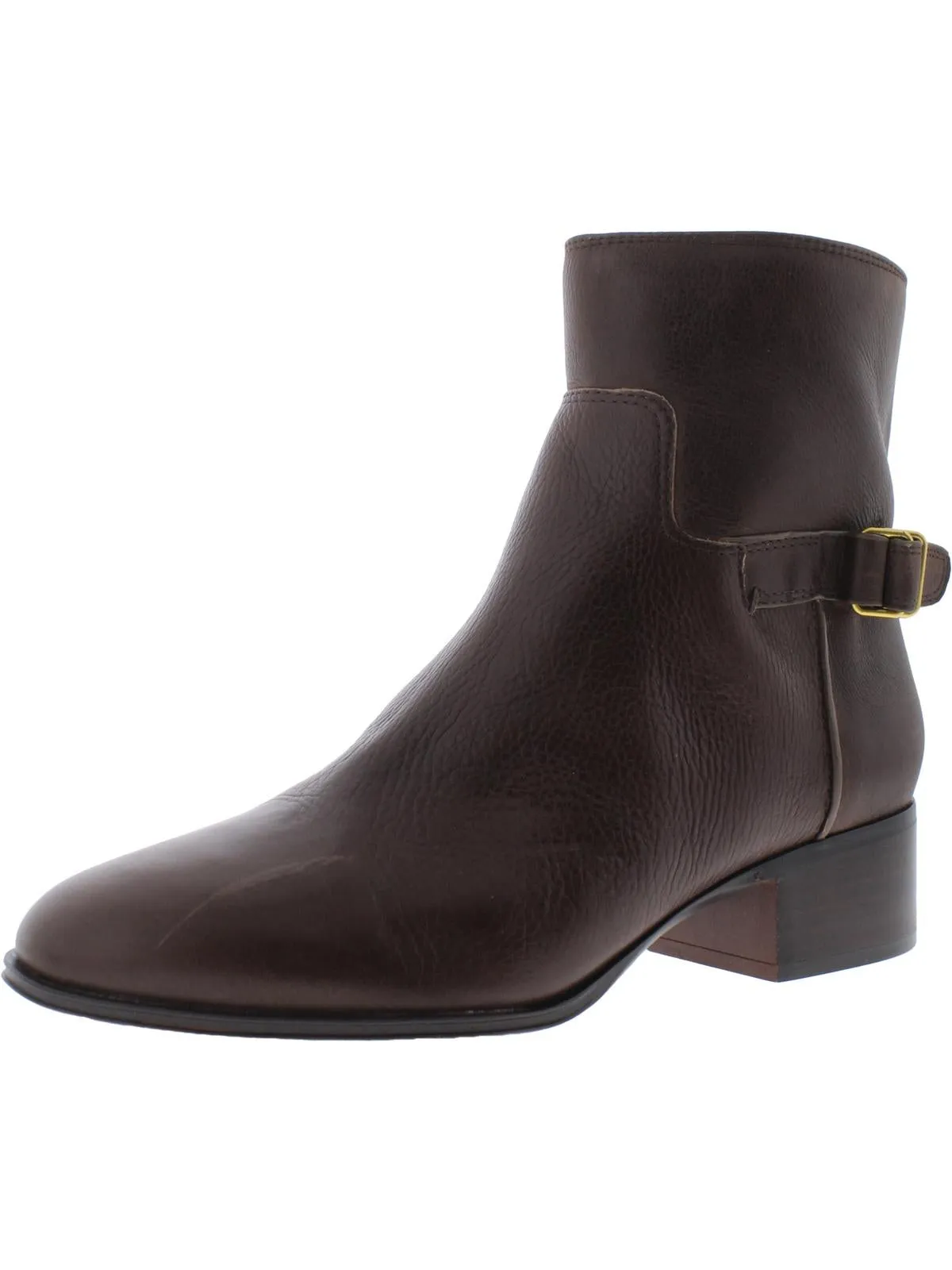 Joanne Womens Leather Western Ankle Boots