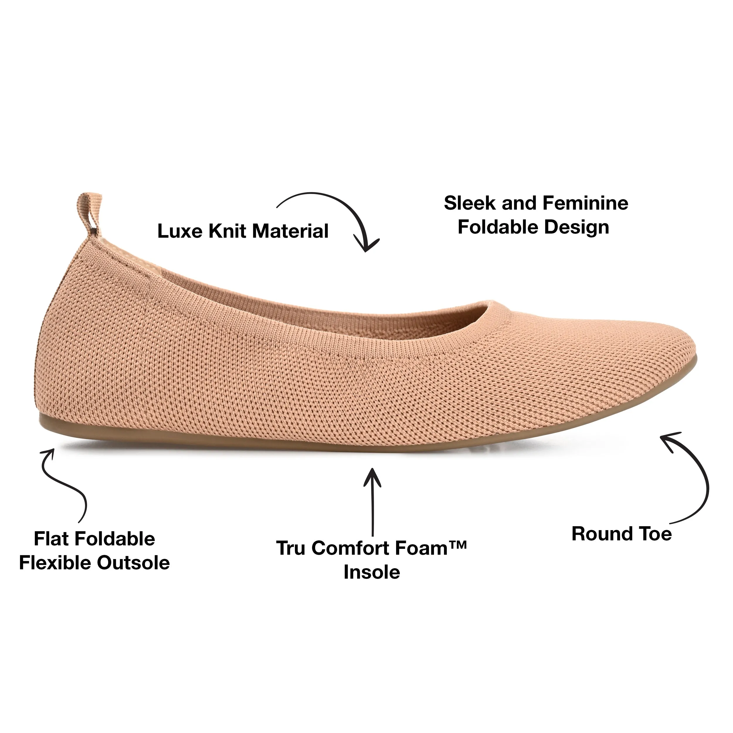Journee Collection Women's Tru Comfort Foam Jersie Foldable Flat