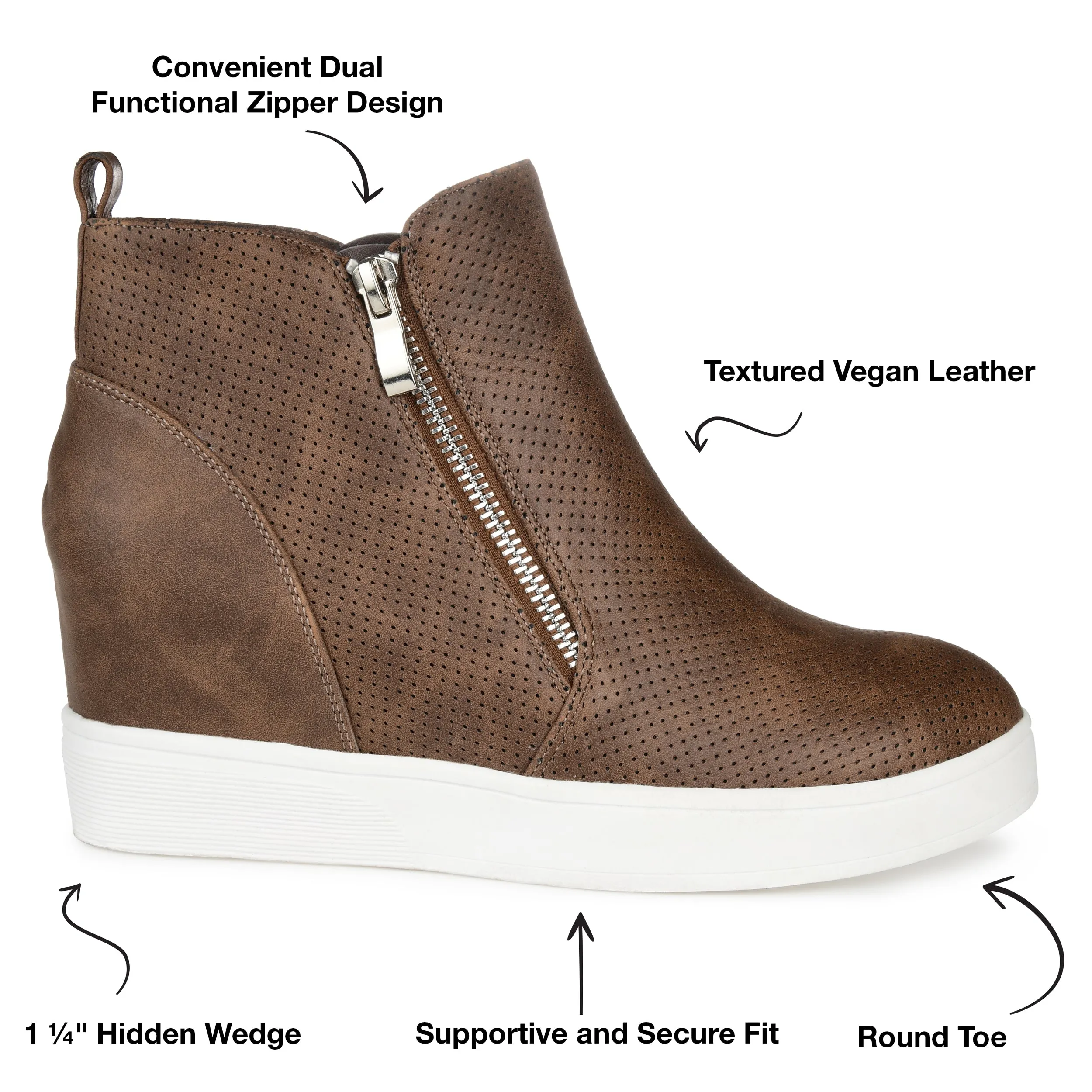 Journee Collection Women's Wide Width Pennelope Sneaker Wedge