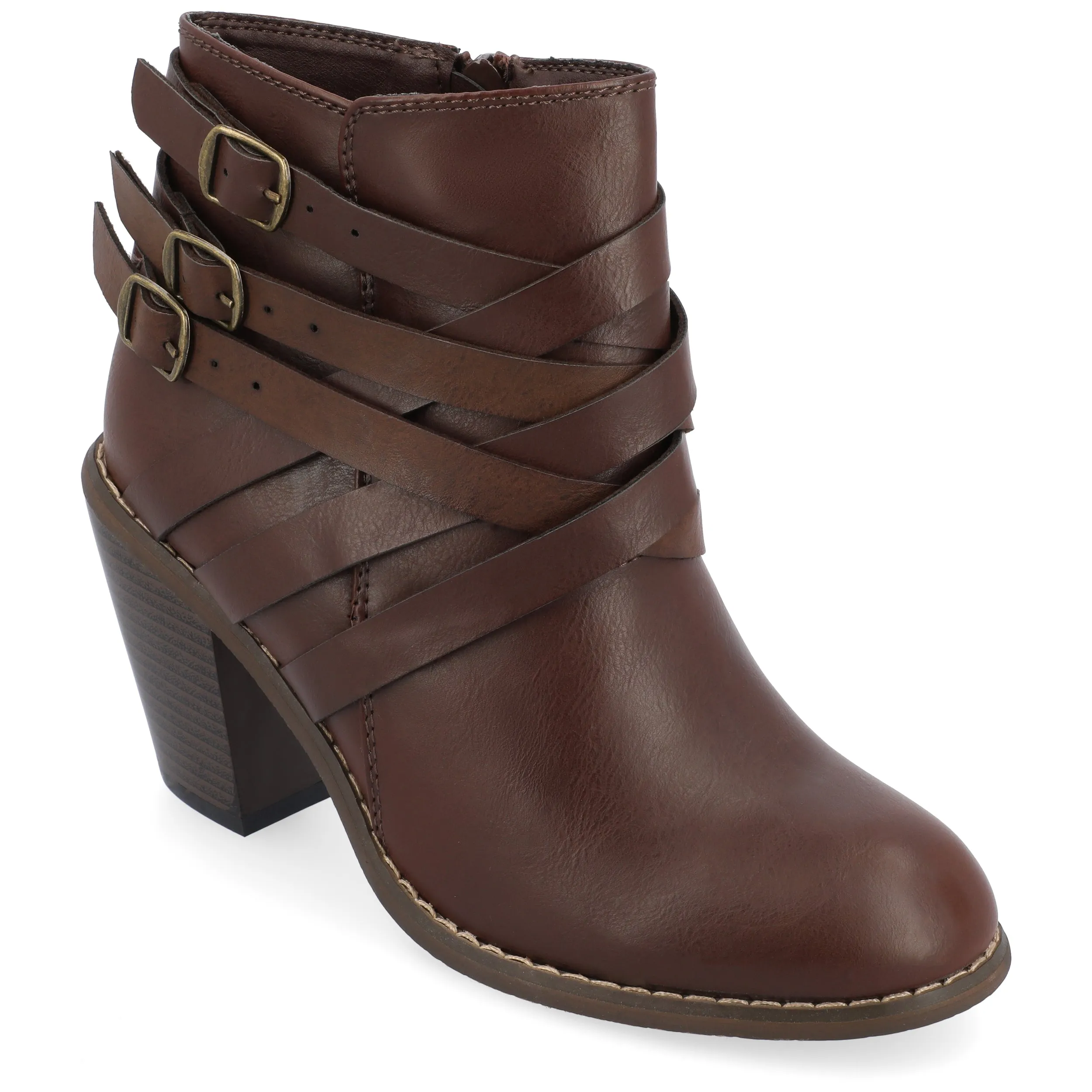 Journee Collection Women's Wide Width Strap Bootie