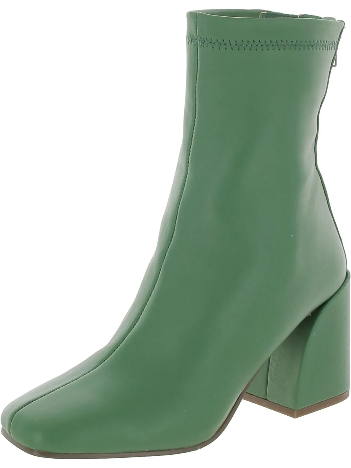 Julie Womens Leather Square Toe Mid-Calf Boots
