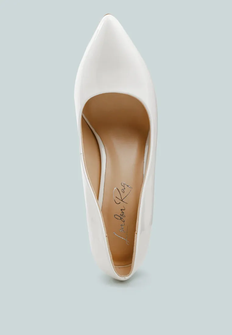 kamira block heeled formal faux leather pumps