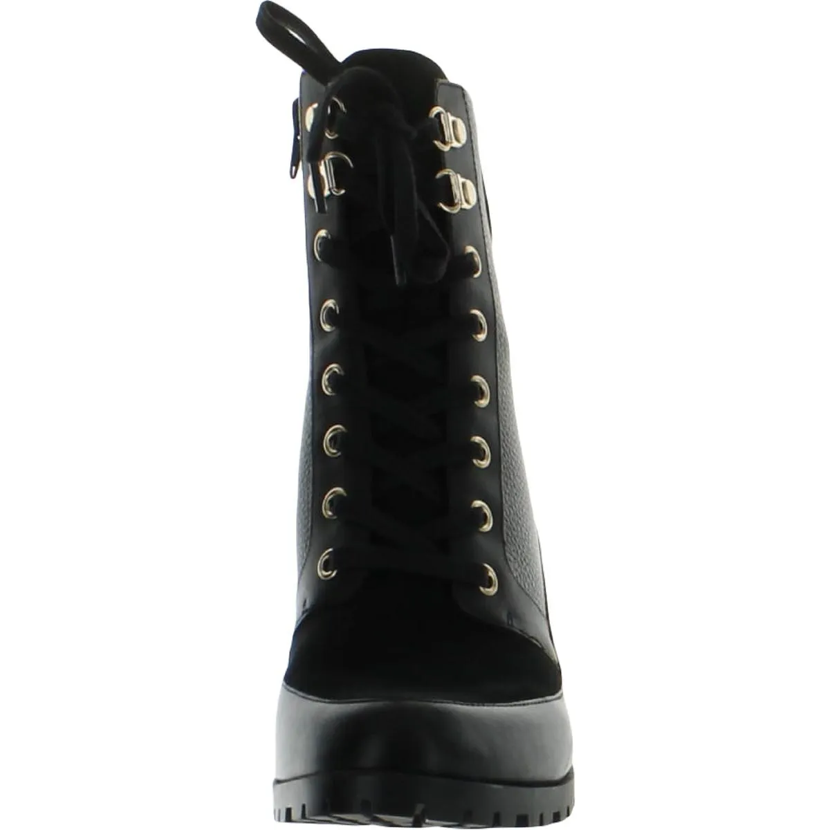 Keeryn L Womens Leather Ankle Combat & Lace-up Boots