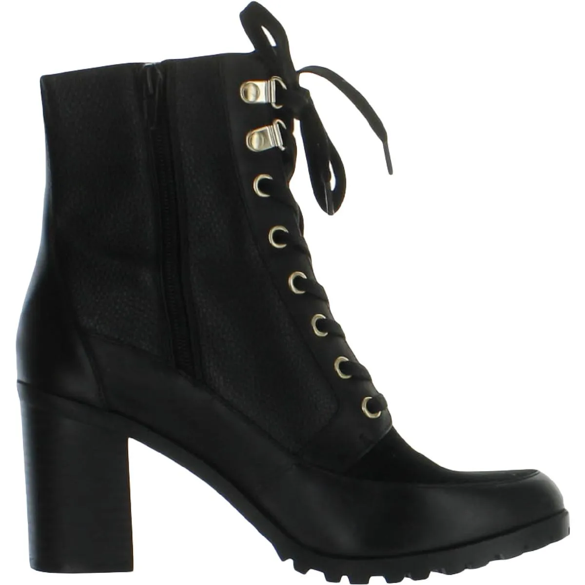 Keeryn L Womens Leather Ankle Combat & Lace-up Boots