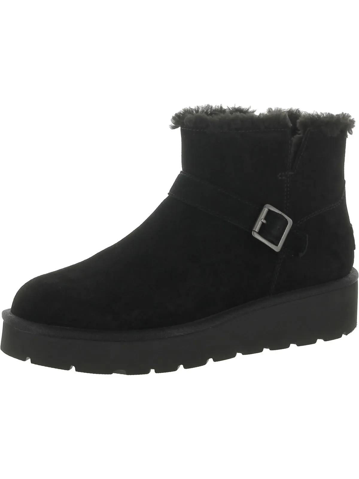 Kelissa Mini Womens Suede Faux Fur Lined Ankle Boots