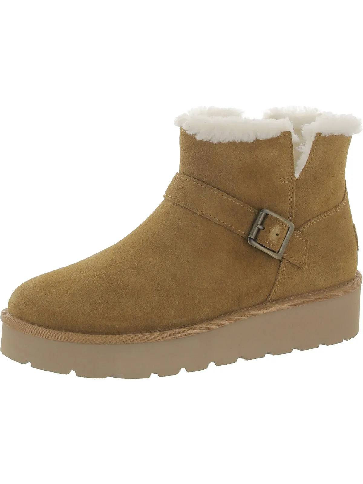 Kelissa Mini Womens Suede Faux Fur Lined Ankle Boots