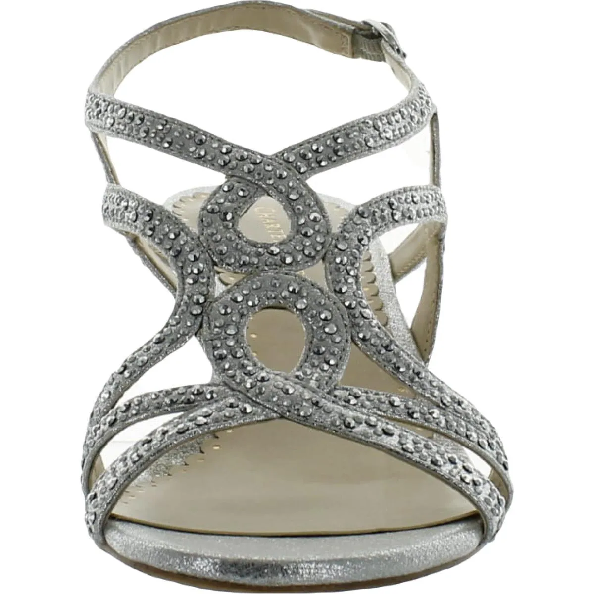 Kelsah Womens Metallic Embellished Wedges