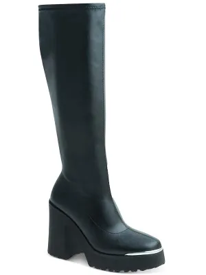 Killian Womens Faux leather Side Zip Knee-High Boots