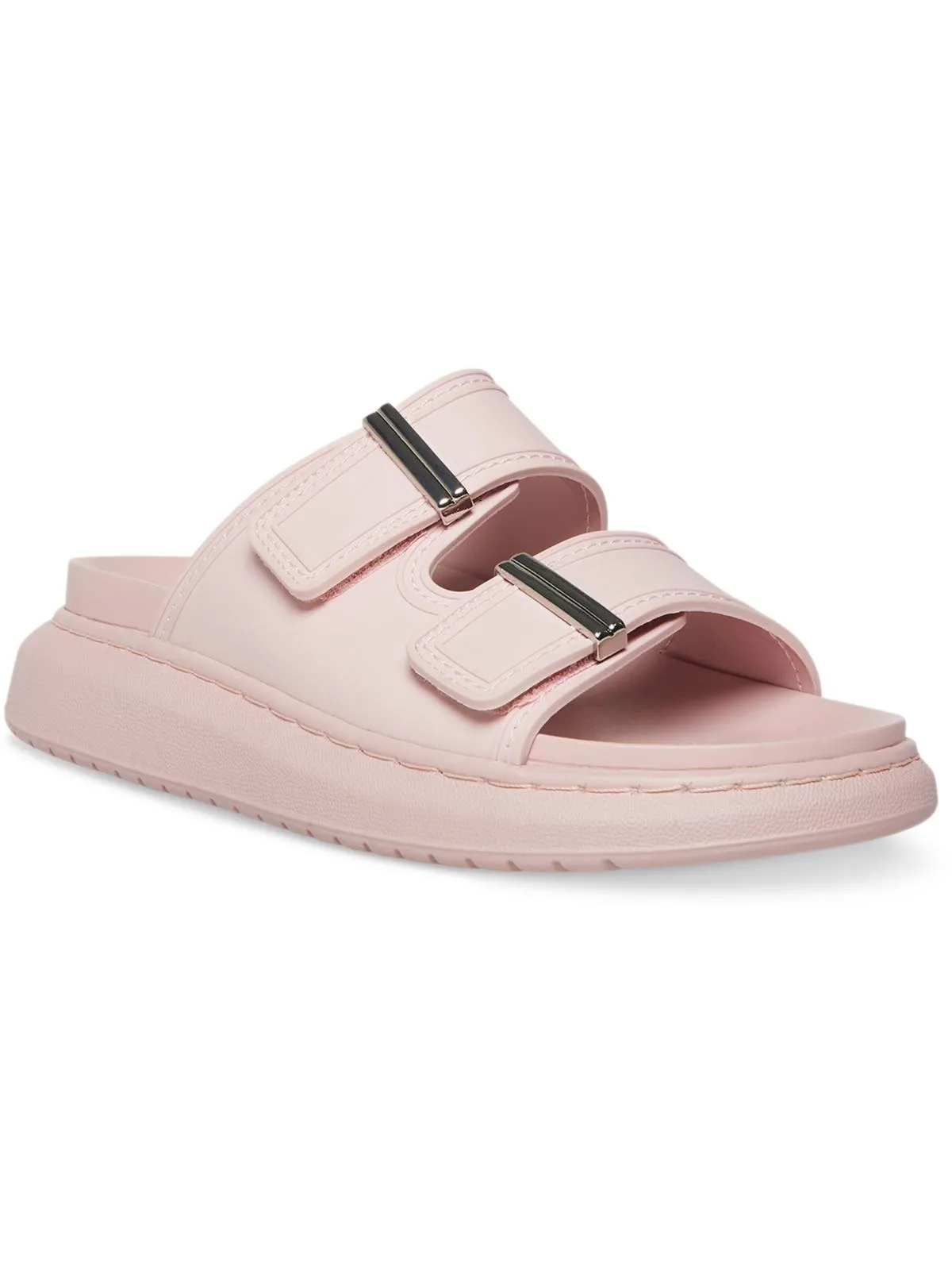 Kingsley Womens Strappy Slip On Slide Sandals