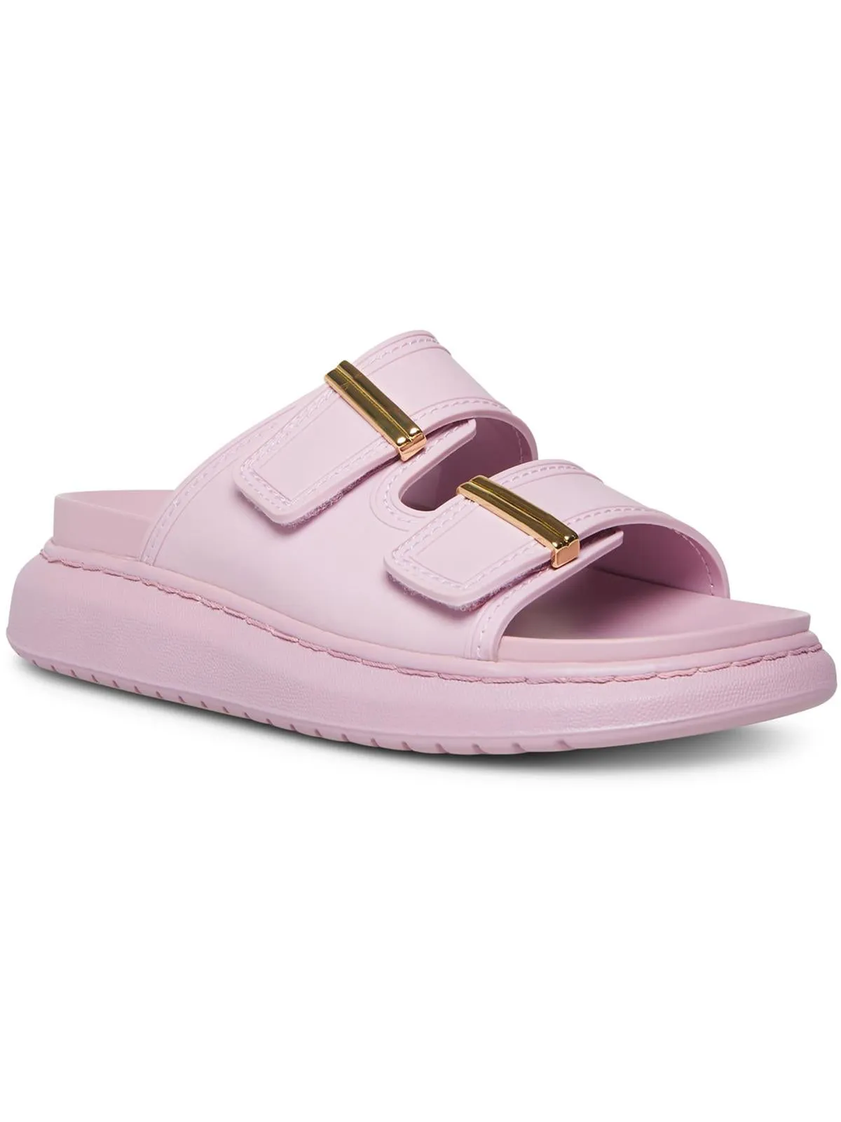 Kingsley Womens Strappy Slip On Slide Sandals