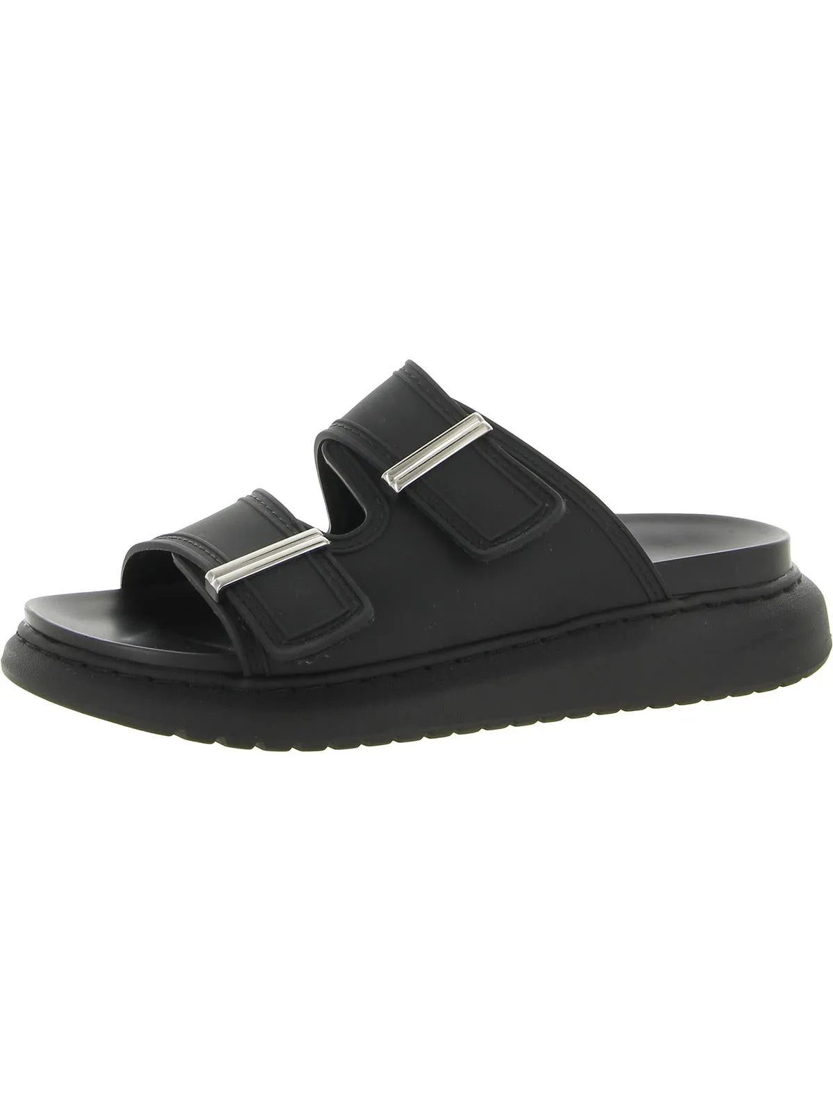 Kingsley Womens Strappy Slip On Slide Sandals