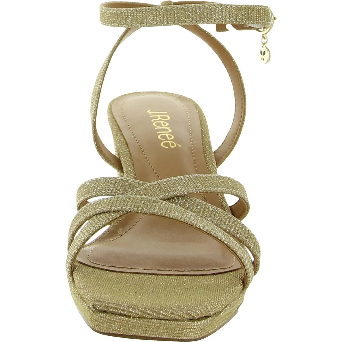 Klarson Womens Metallic Ankle Strap Heels