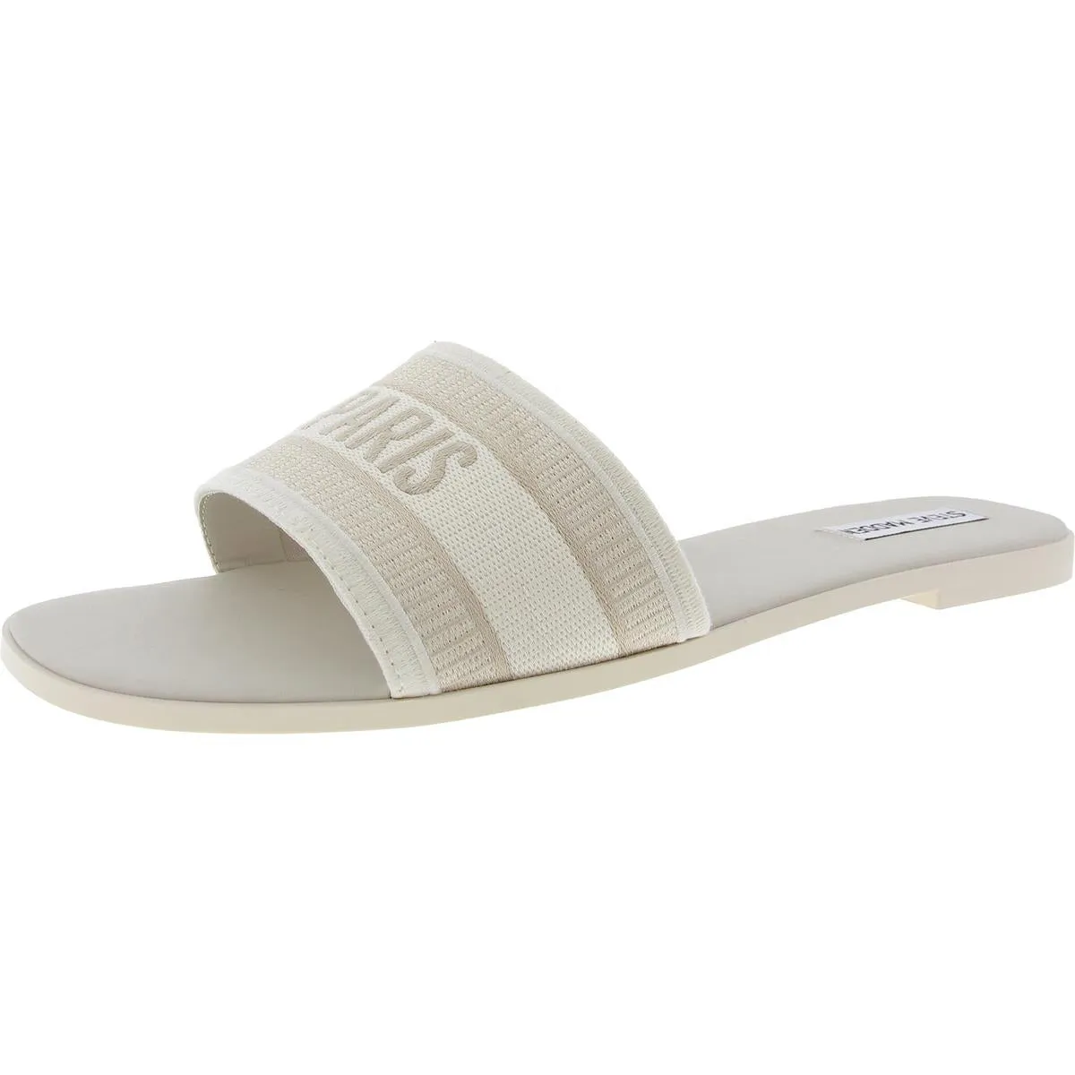 Knox Womens Embroidered Open Toe Slide Sandals