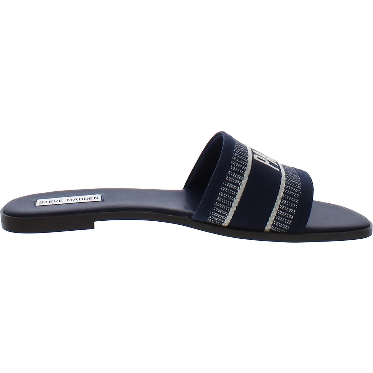 Knox Womens Embroidered Open Toe Slide Sandals
