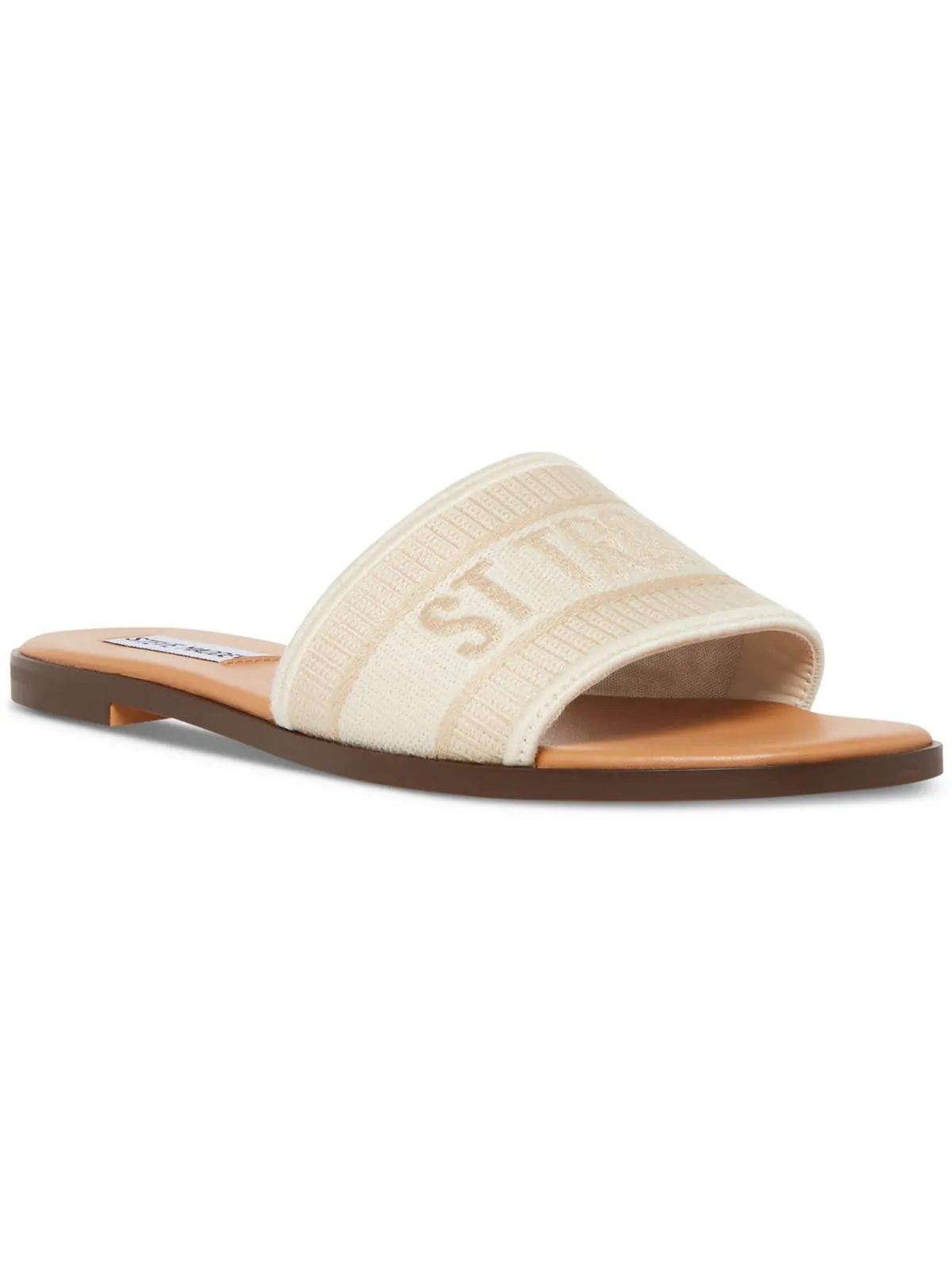 Knox Womens Embroidered Open Toe Slide Sandals