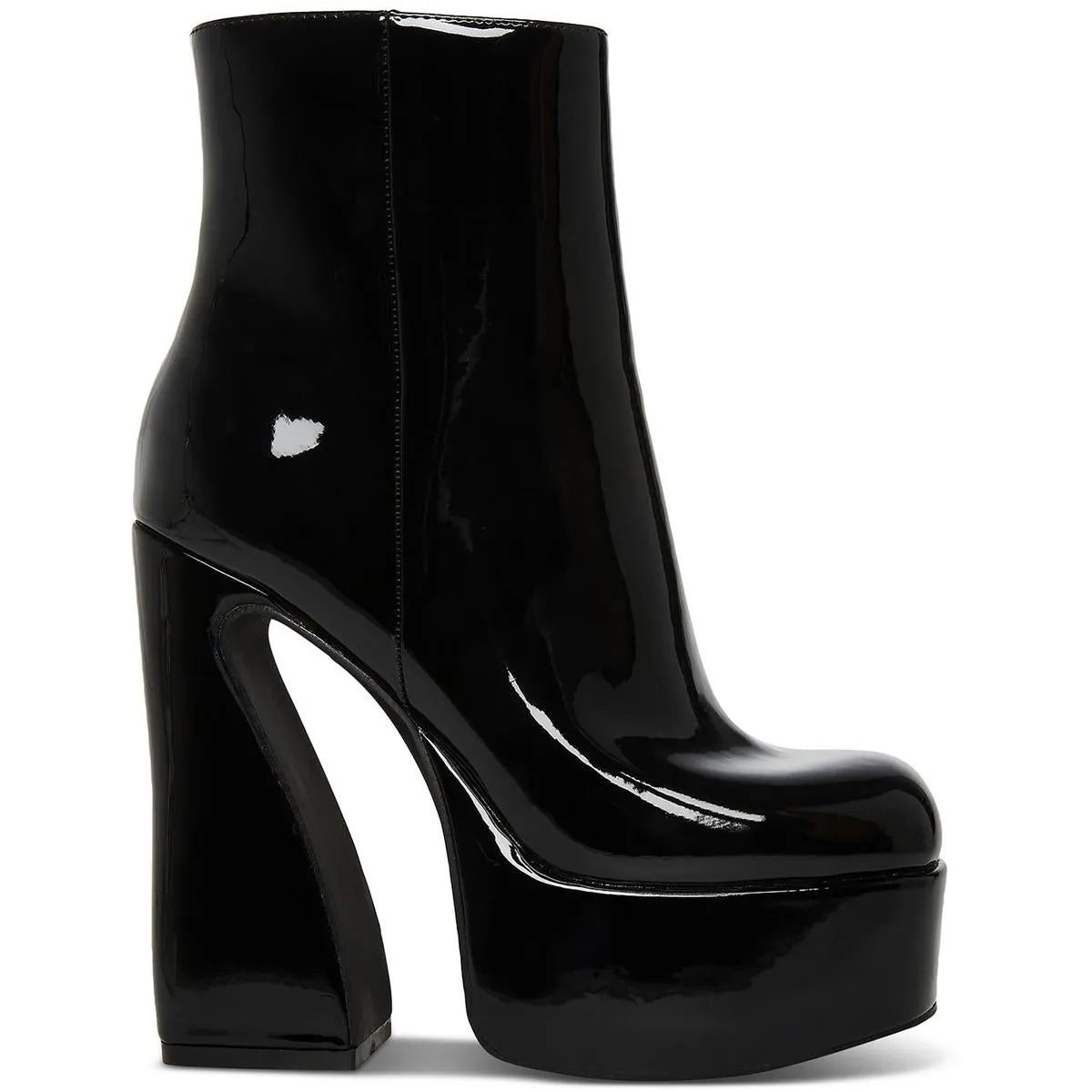 Kourtt Womens Patent Platforms Mid-Calf Boots