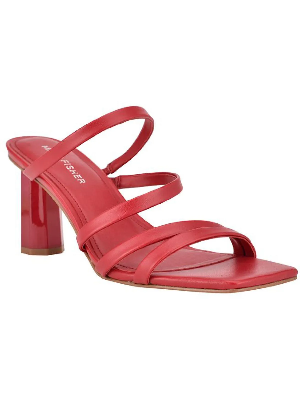 Kristin Womens Faux Leather Slip On Strappy Sandals