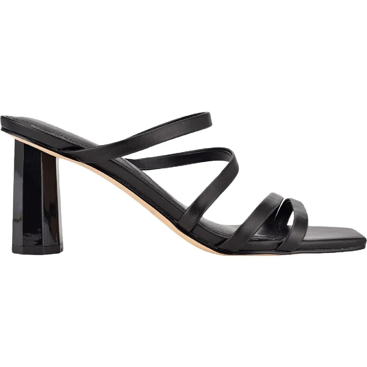Kristin Womens Faux Leather Slip On Strappy Sandals