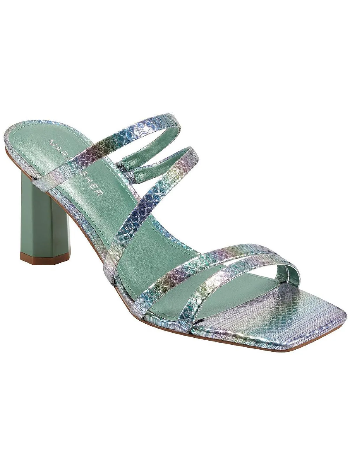Kristin Womens Faux Leather Slip On Strappy Sandals