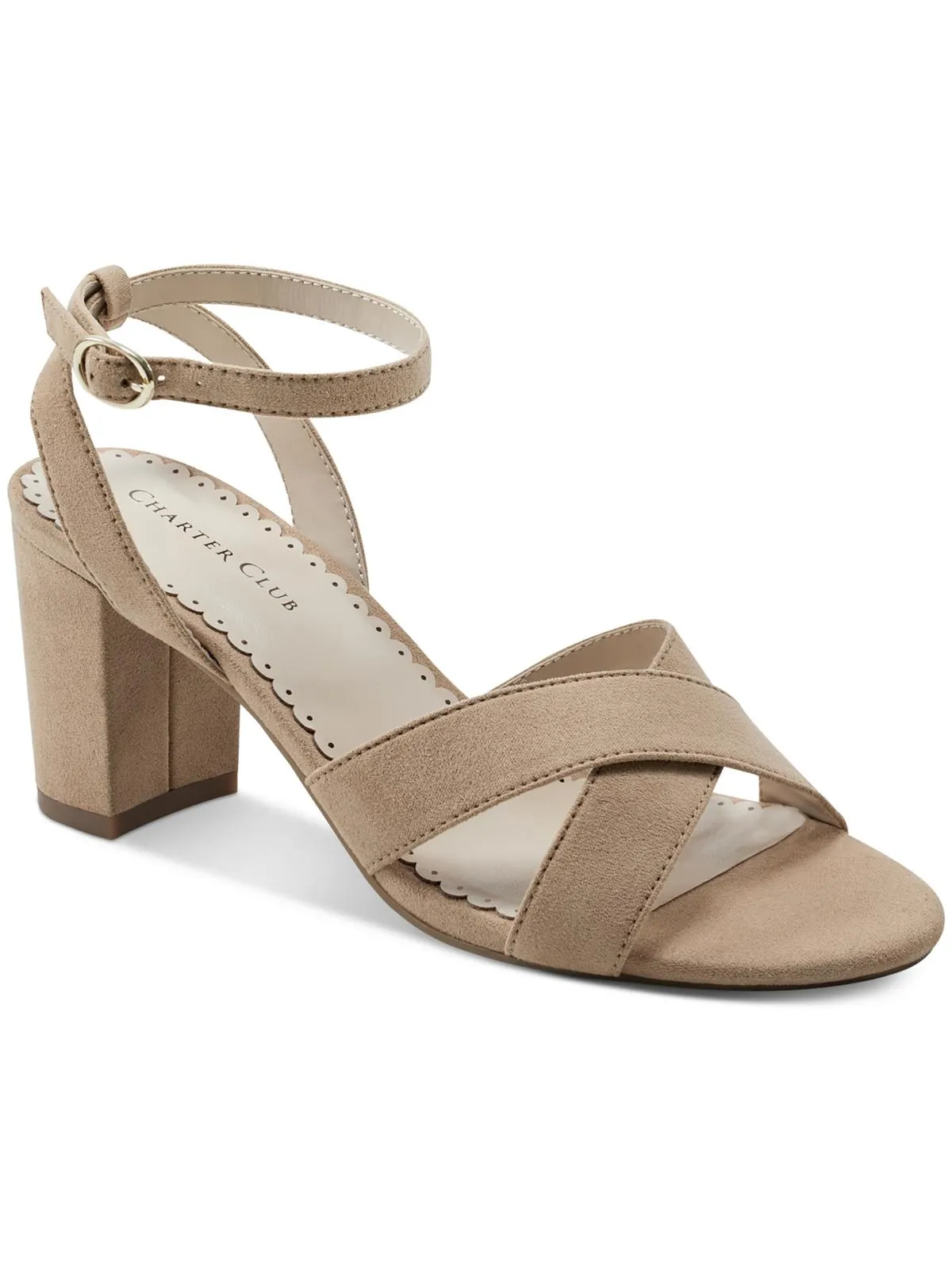Kyraa Womens Faux Suede Dressy Block Heels