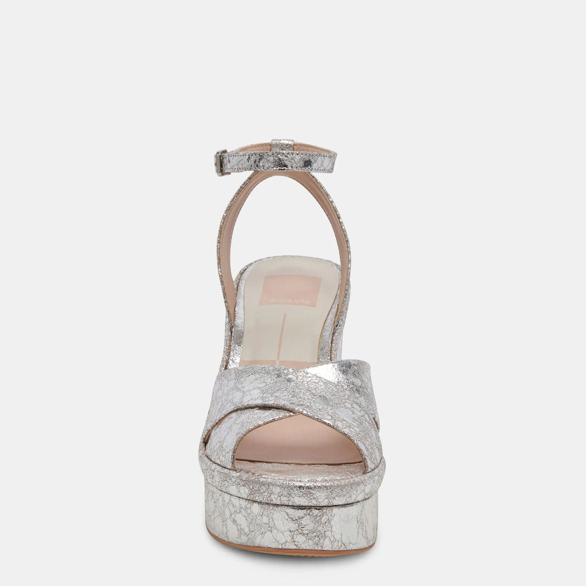 LAISHA HEELS SILVER DISTRESSED LEATHER