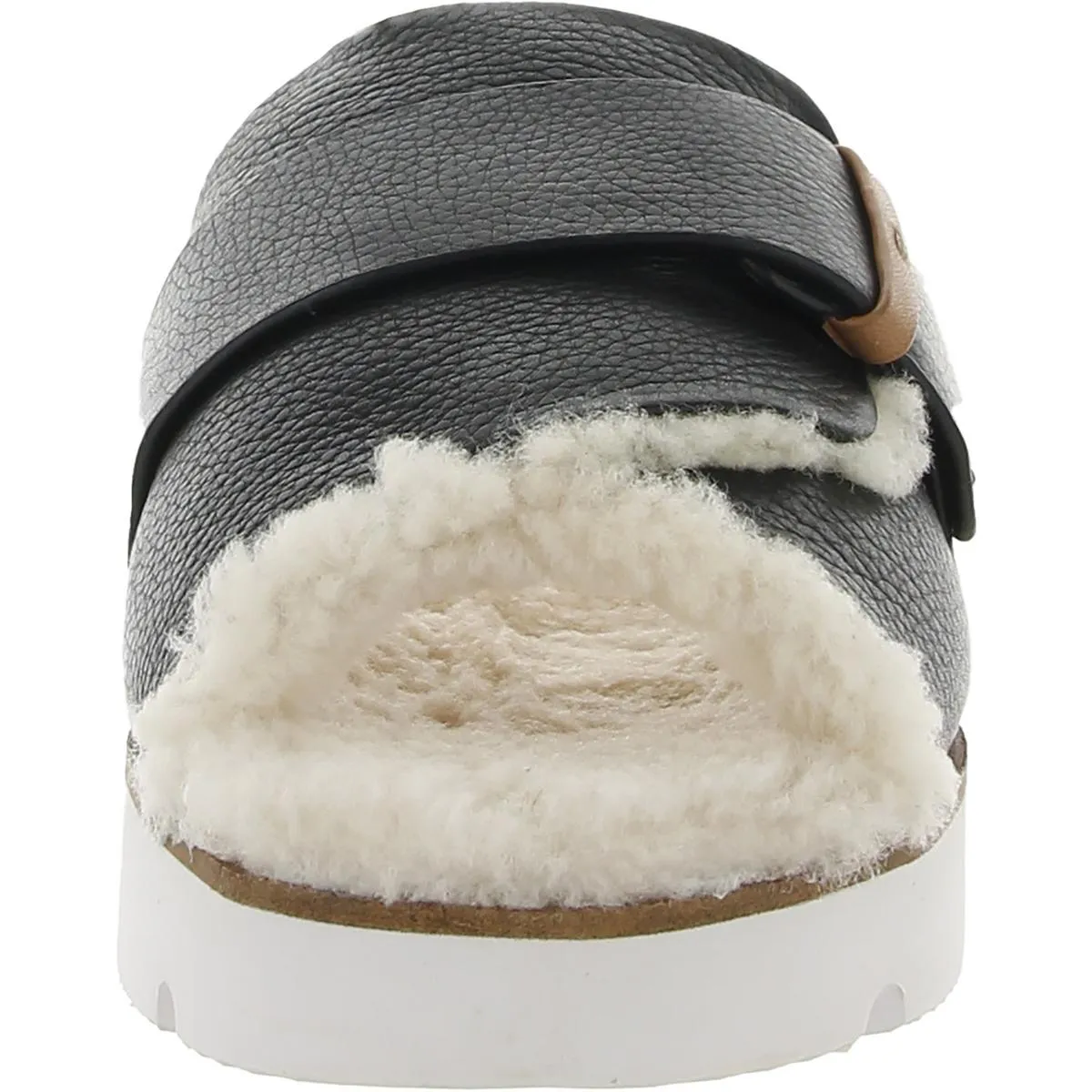 Lavern Womens Shearling Leather Slide Slippers