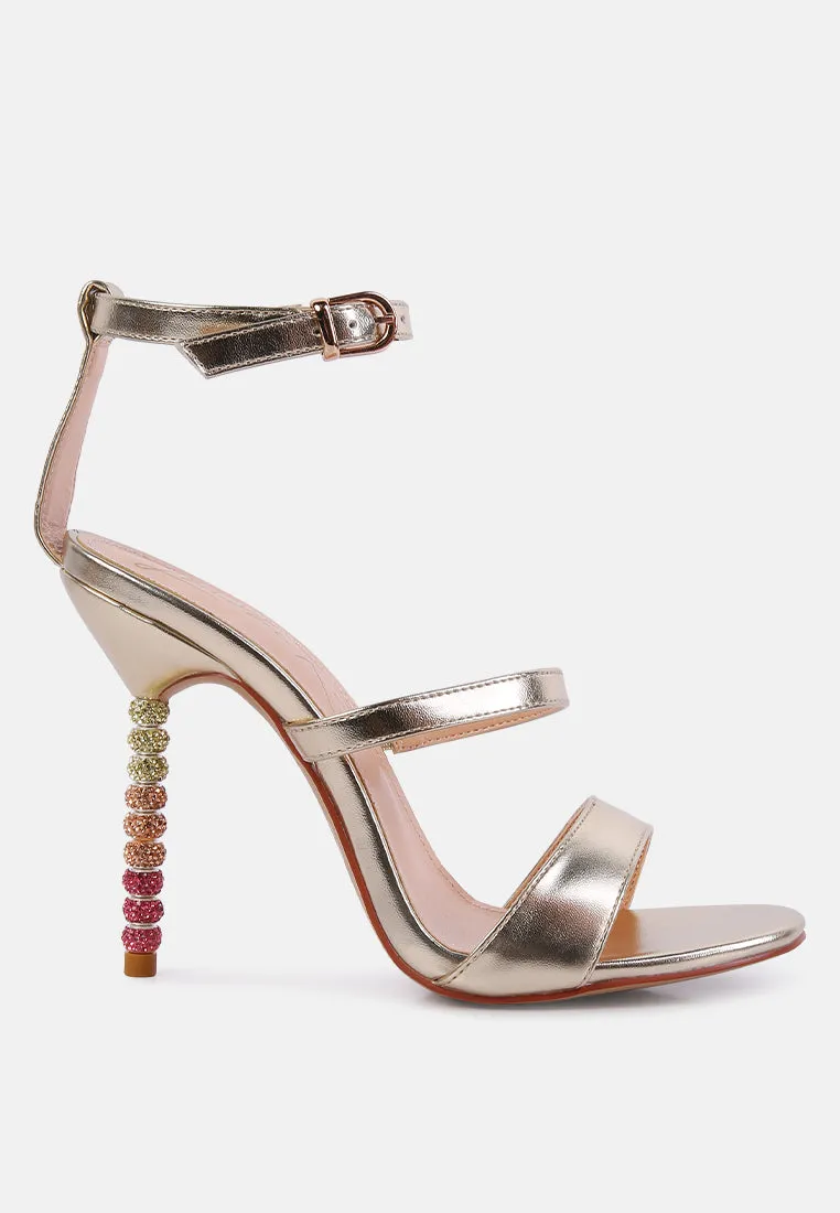 lawsuit rhinestone ball heel satin sandals