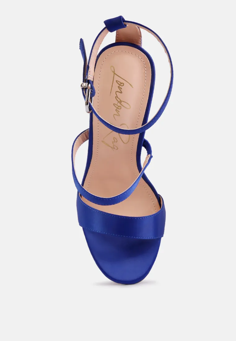 lawsuit rhinestone ball heel satin sandals