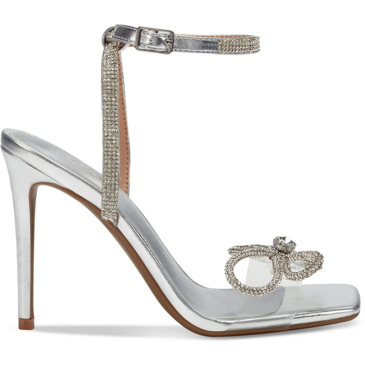 Liively Womens Rhinestone Bow Heels
