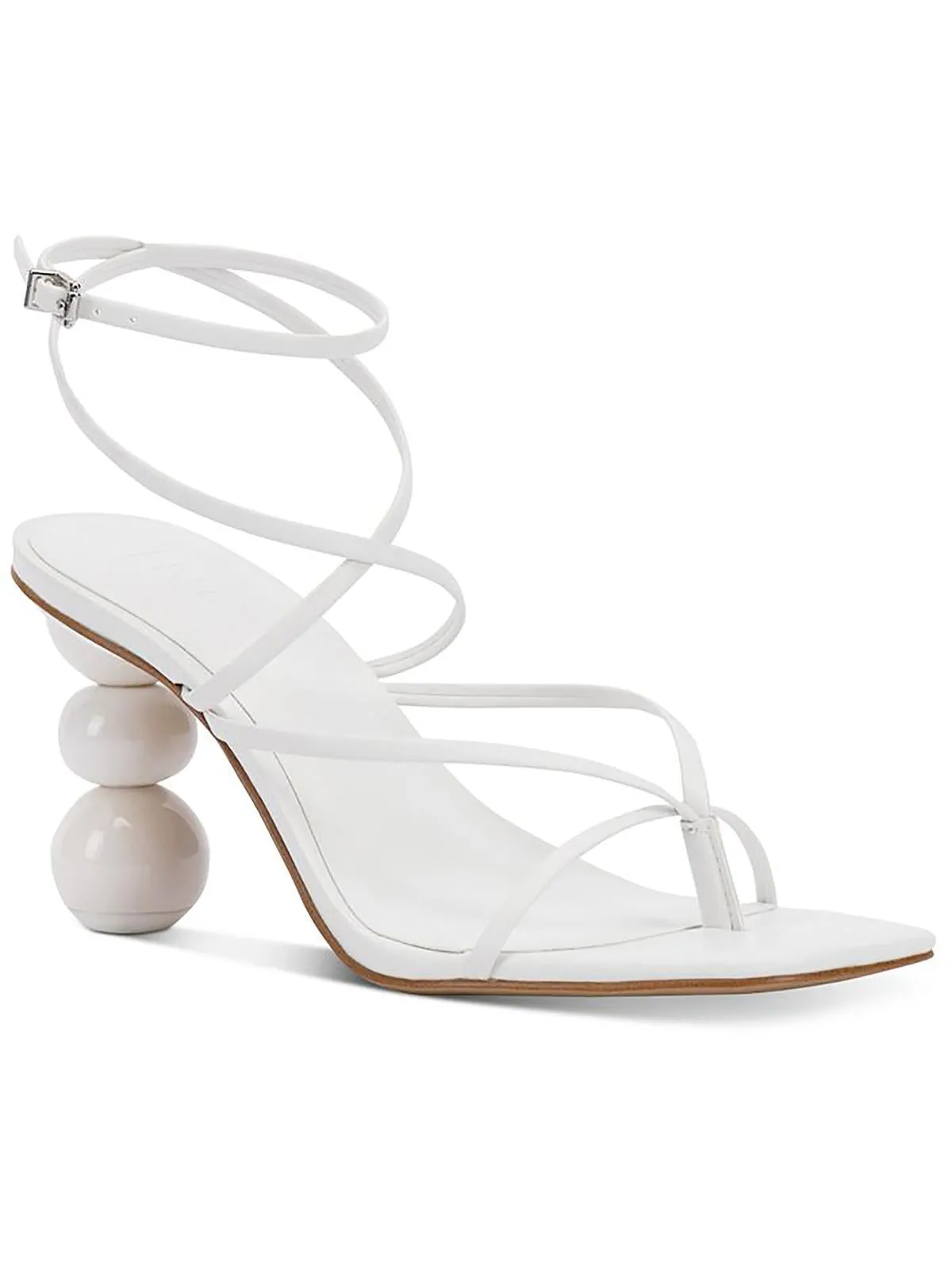 Lilliana Womens Faux Leather Toe Post Ankle Strap