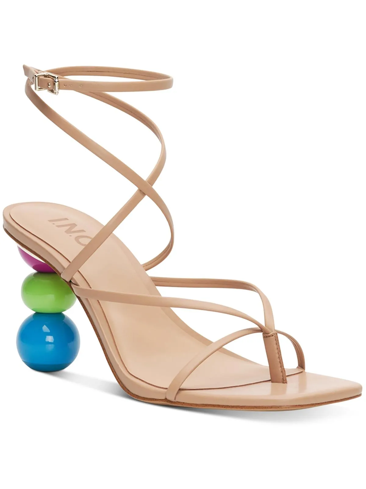 Lilliana Womens Faux Leather Toe Post Ankle Strap