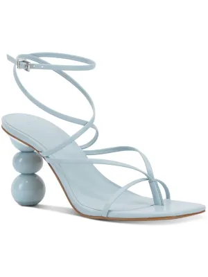 Lilliana Womens Faux Leather Toe Post Ankle Strap