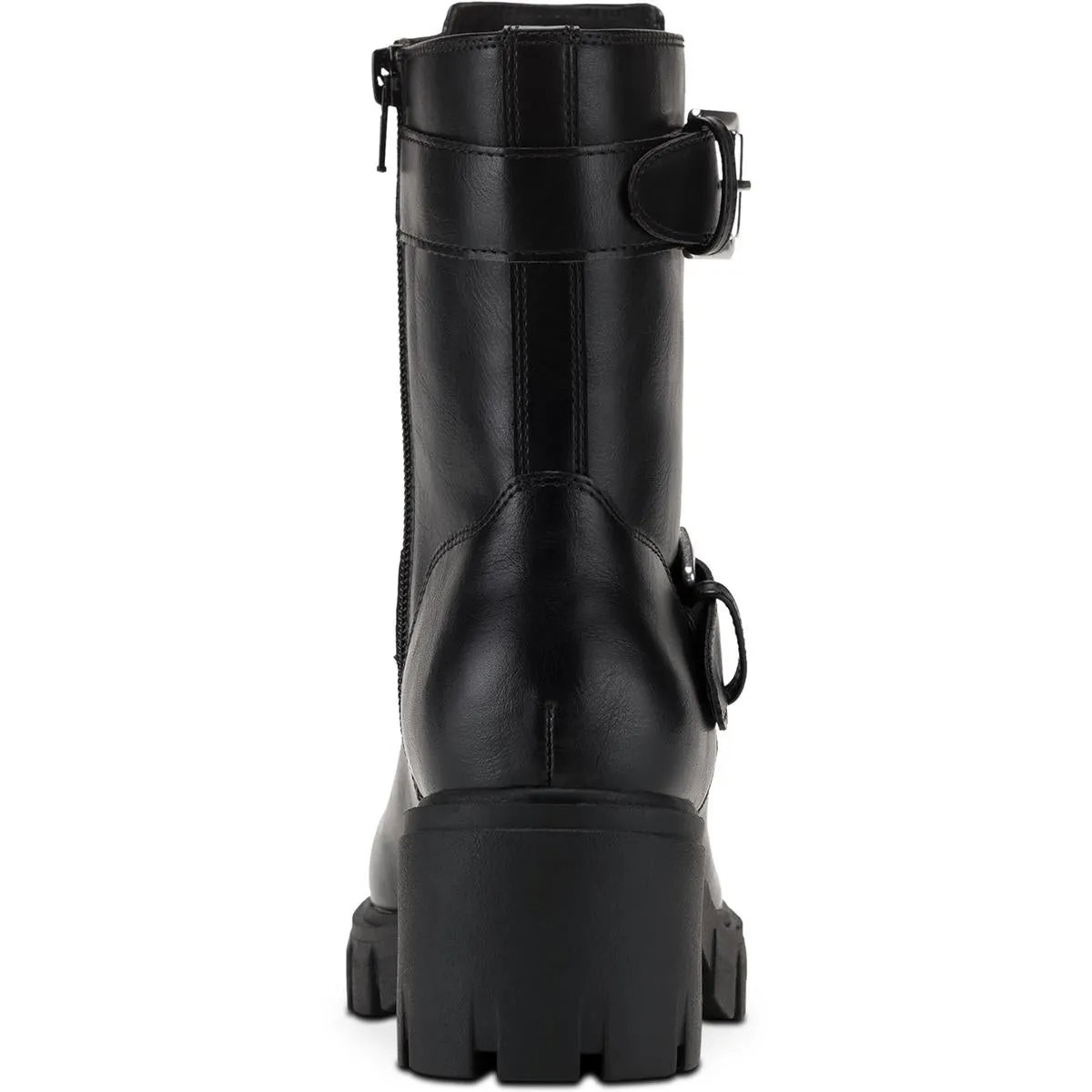 Lionell Womens Faux Leather Embossed Motorcycle Boots