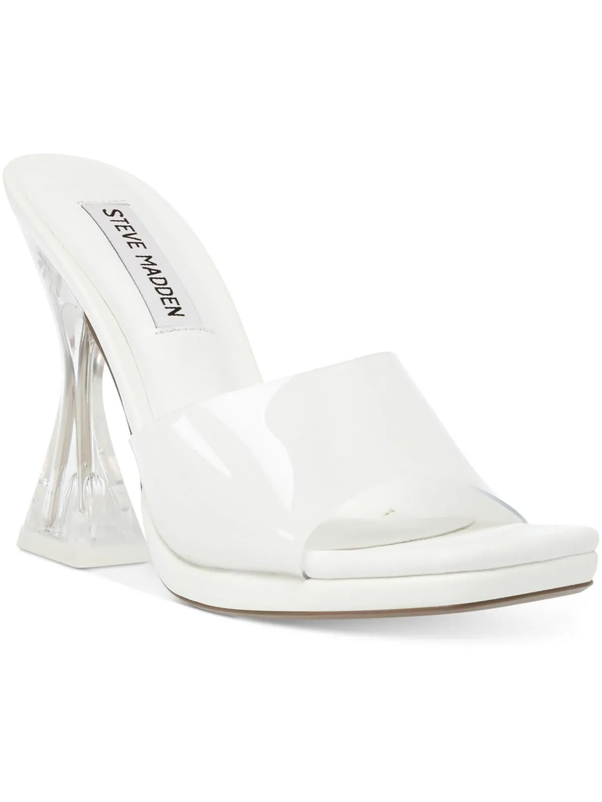 Lipa Womens Faux Leather Square Toe Mule Sandals
