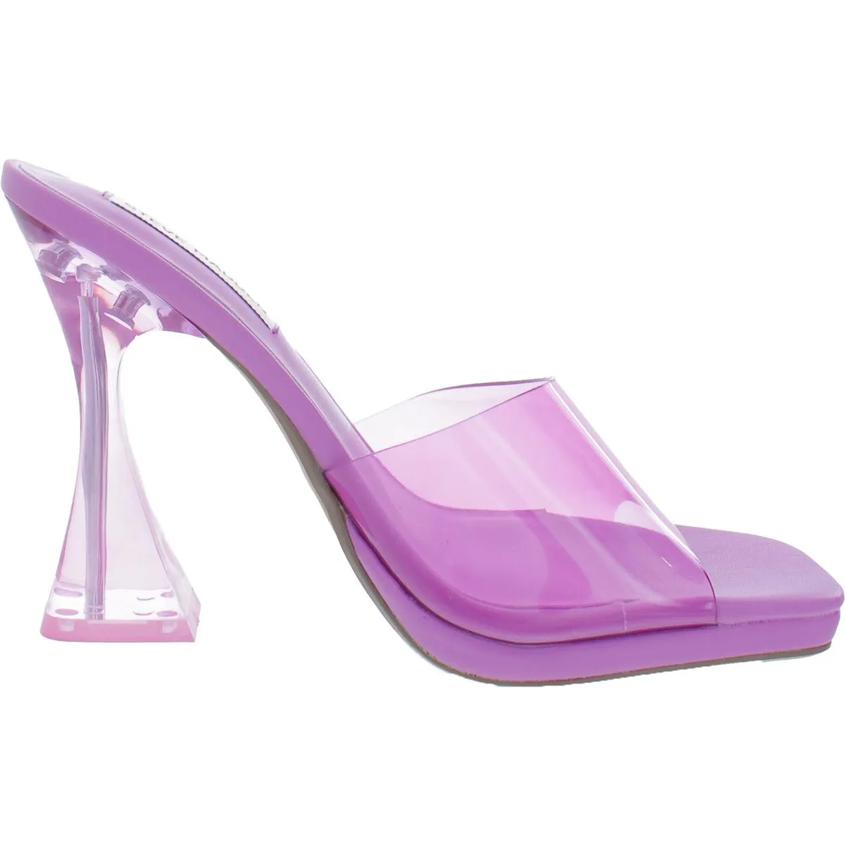 Lipa Womens Faux Leather Square Toe Mule Sandals