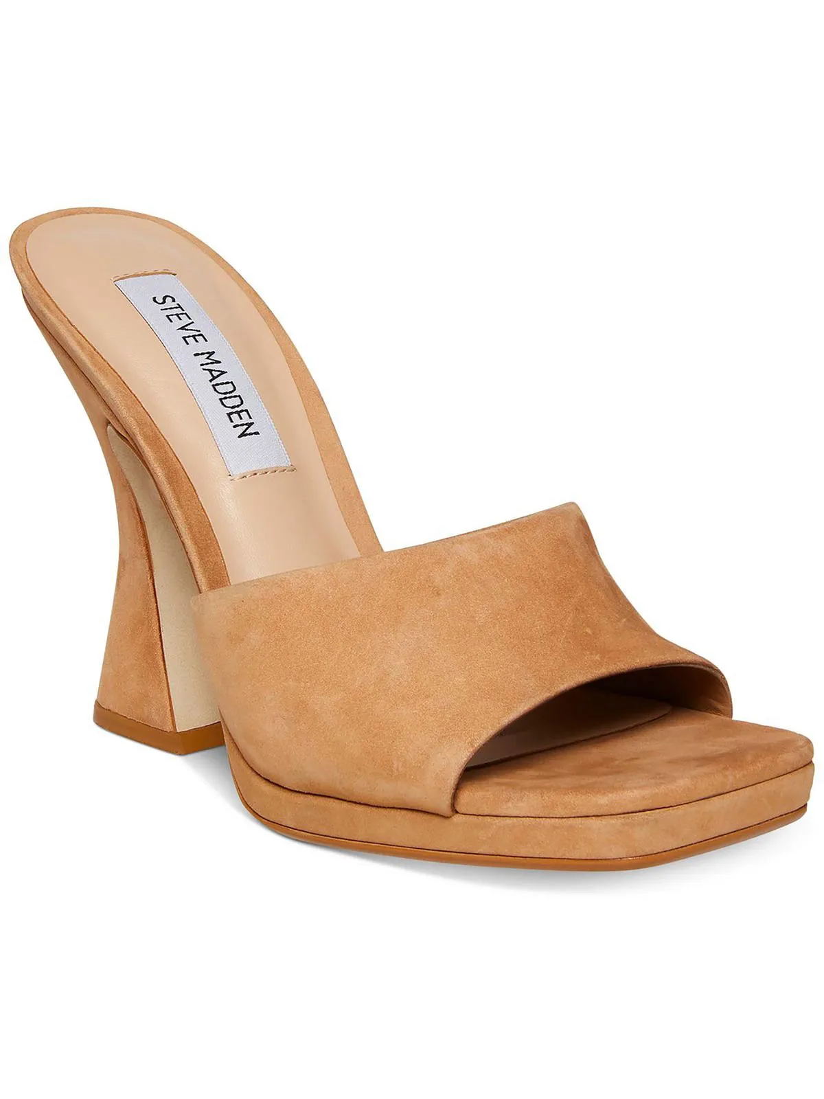 Lipa Womens Faux Leather Square Toe Mule Sandals