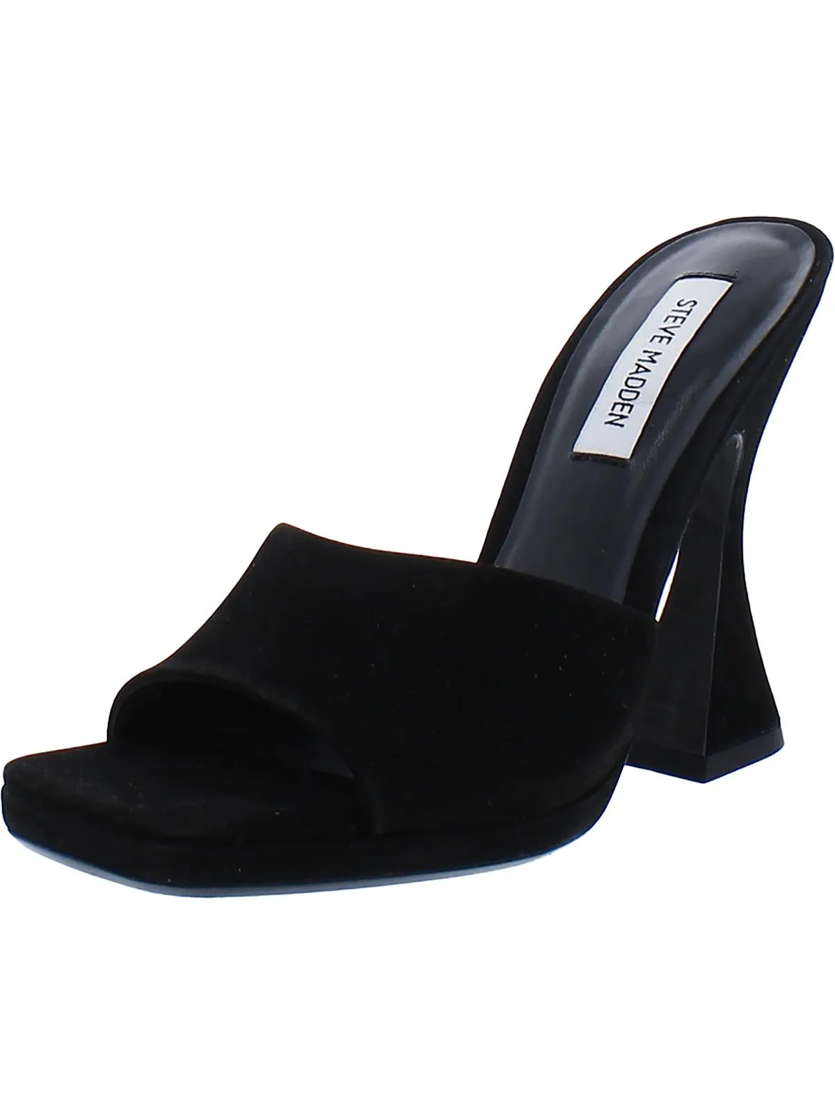 Lipa Womens Faux Leather Square Toe Mule Sandals