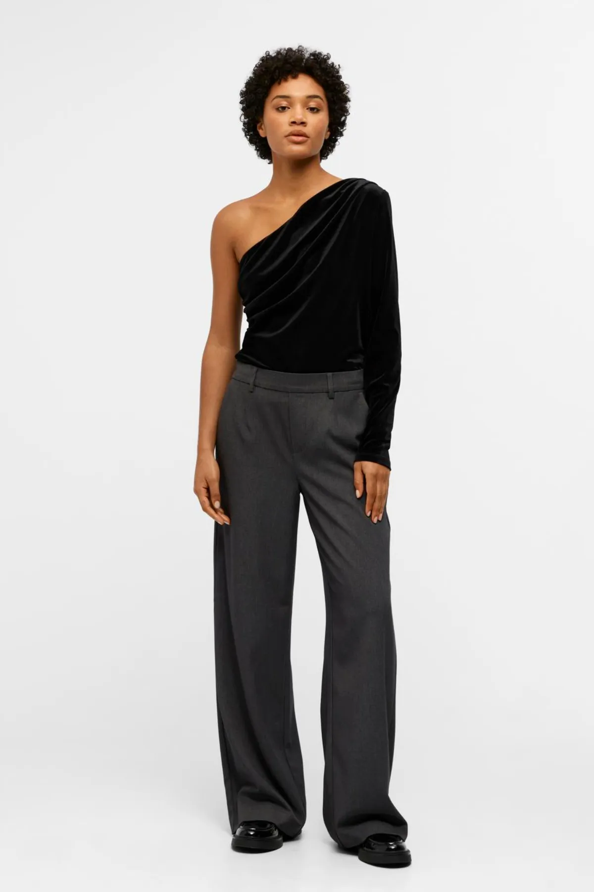 Lisa Wide Pant - Medium Grey Melange