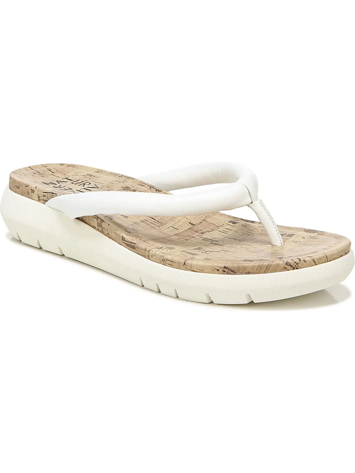 Lovelle Womens Faux Leather Slip On Wedge Sandals