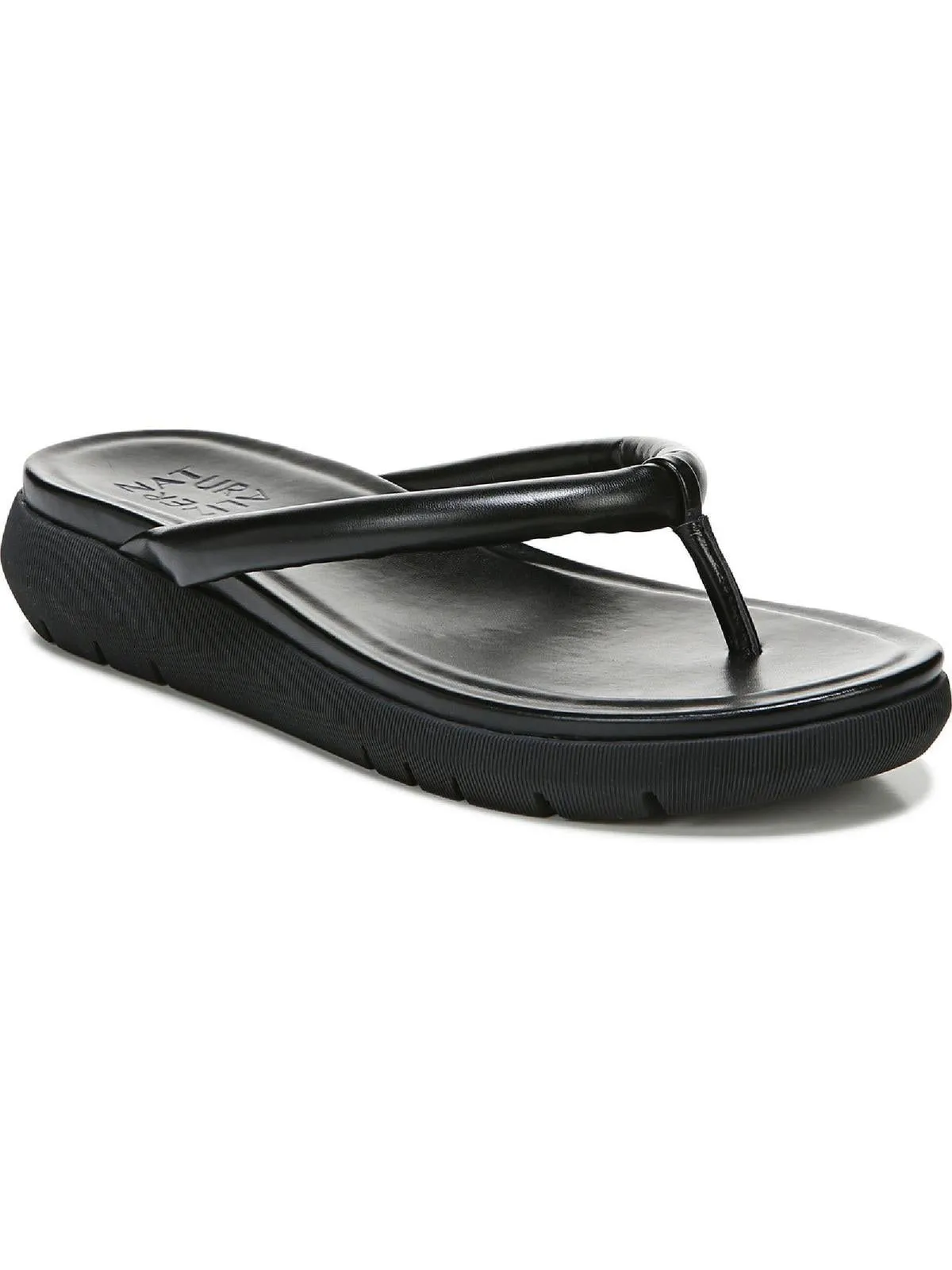 Lovelle Womens Faux Leather Slip On Wedge Sandals